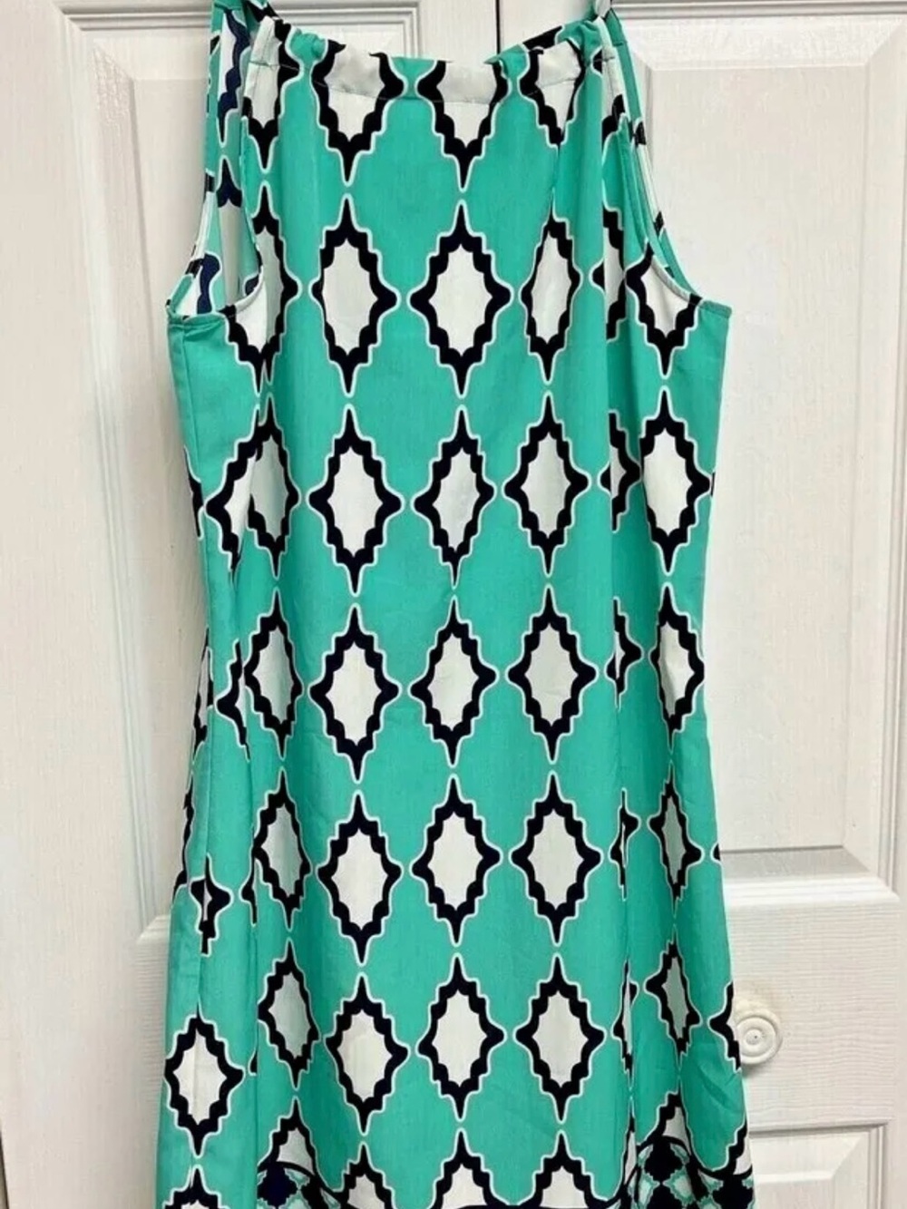 Crown & Ivy Turquoise Geometric Sleeveless Shift Dress